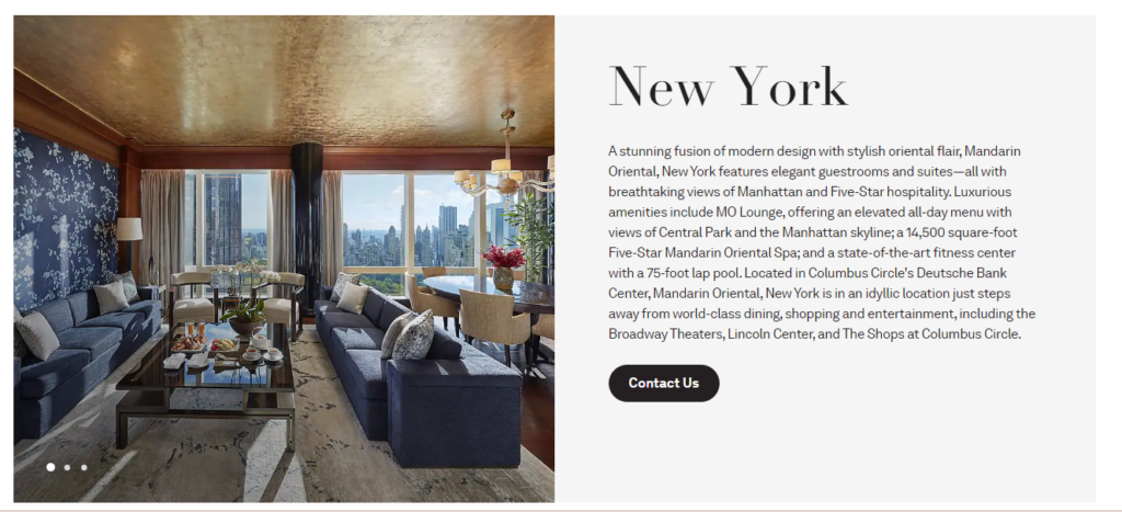 The Mandarin Oriental have Best View Hotels in New York City