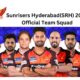 Sunrisers Hyderabad(SRH) 2024 Official Team Squad