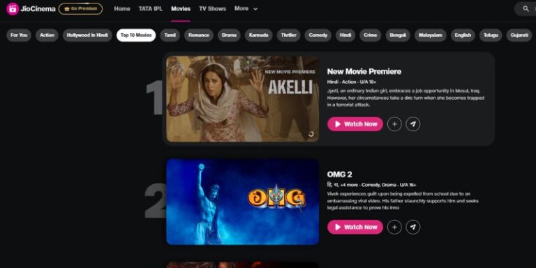 Top 10 Movies On Jio Cinema app in May 2024