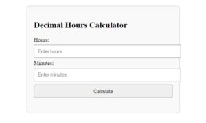 Decimal Hours Calculator