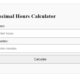Decimal Hours Calculator